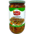 Alahlam green olives salad, a fresh and vibrant Mediterranean olive salad featuring plump green olives.