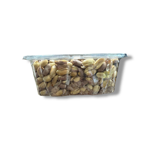 Close-up of Albasha Roasted & Salted In-Shell Peanuts highlighting the crunchy texture and natural flavor of roasted in-shell peanuts.