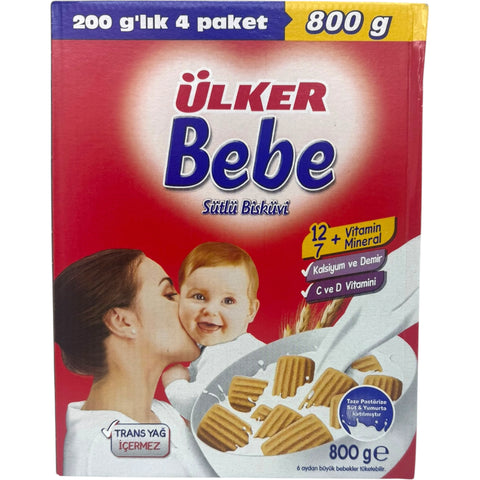 ULker bebe biscuit 800g packaging showing a delicious treat, perfect as bebe biscuits for babies.