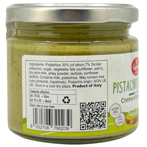 Gusto Etna Pistachio Cream Butter 190g (6.7 oz) – 28% Pistachio, Made in Sicily, Italian Pistachio Spread for Gelato, Pastry & Dessert