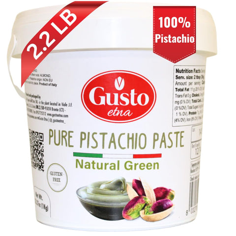 Gusto Etna Pure Pistachio Paste 3kg (6.6 lb) Tub – 100% Pistachios, Unsweetened Italian Pistachio Butter, Professional Use