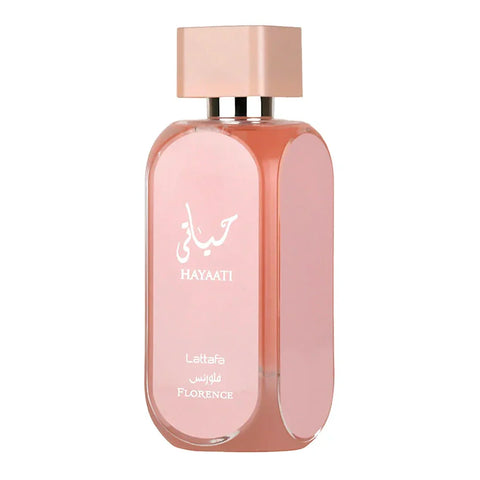 Elegant bottle of Hayaati Florence Perfume by Lattafa, showcasing the essence of style in a florence perfume for women, perfect for daily wear or special occasions.