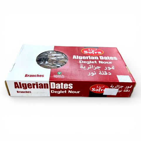 ALBASHA Algerian Dates Diglet Noor 900g pack featuring rich, caramel-like flavor and soft, chewy texture.