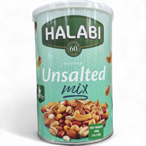 HALABI NO SALT MIX CANS 400G by ALBASHA Store, showcasing the product packaging and details.