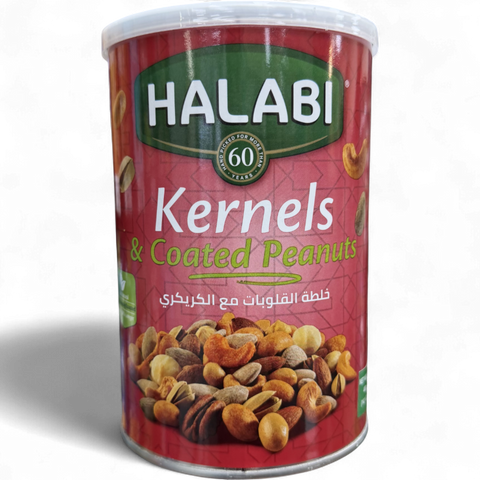 HALABI KERNELS MIX CANS 400G product image showcasing a variety of premium nuts and seeds harvested for quality.
