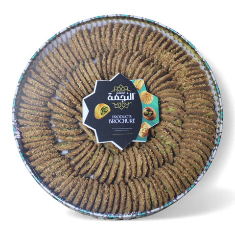 Crispy Pistachio Cookies with Sesame | Authentic Barazek Shortbread 800g by Al Nejmah Sweets