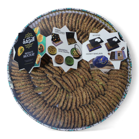 Crispy Pistachio Cookies with Sesame | Authentic Barazek Shortbread 800g by Al Nejmah Sweets