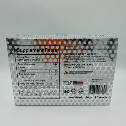 PLANTINUM HONEY - THE ULTIMATE POWER SOURCE 20g X 12 Sachets