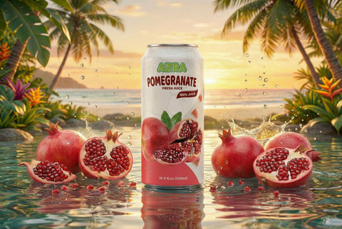 AZRA 100% organic fruit juices packaged in 500ml cans, highlighting the health benefits of zero sugar beverages.