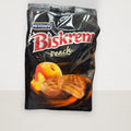 McVities Biskrem Peach Biscuit Snack - Crisp Peach Flavor in Delicate Biscuit Shell, a premium peach biscuit snack with smooth peach cream filling and crunchy outer shell.