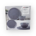 Stylish DINNERWARE SET grey stoneware - 12 PIECE - showcasing elegant design and durable material.