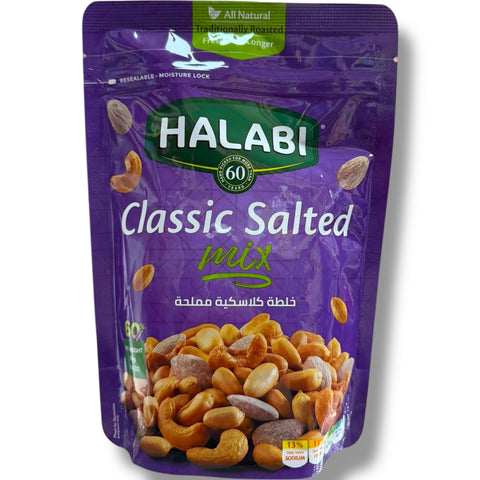 HALABI CLASSIC SALTED MIX 300G packaging showing the front design and product details.
