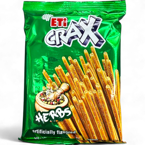 Pack of ETI CRAX HERB STICKS 123G, showcasing the product with vibrant packaging and herbs.