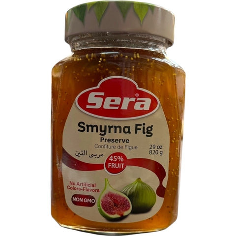 Sera Fig Jam 820g jar showcasing delicious fig spread for gourmet toast and desserts.