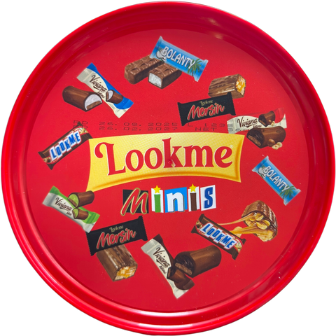 Lookme Minis chocolate celebration gift box featuring assorted chocolates and festive packaging.
