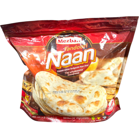 Mezban Tandoori Naan Bread 1.27 kg (45 oz) - Freshly baked tandoori naan bread from ALBASHA Store.