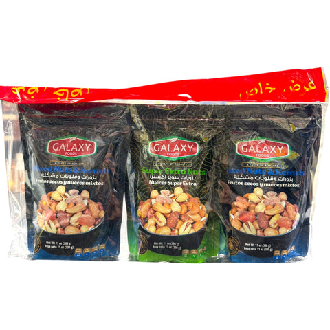 PROMO – 2 Mixed Nuts & Kernels + 1 Super Extra Nuts showcasing a super extra nuts variety from ALBASHA Store.