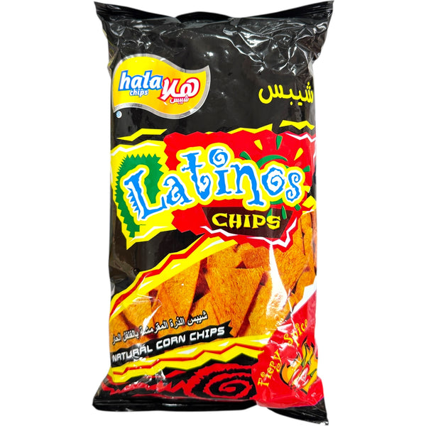 Hala Chips Latinos Natural Corn Chips – Spicy Flavor 70g available for purchase as part of latin snacks online selection.