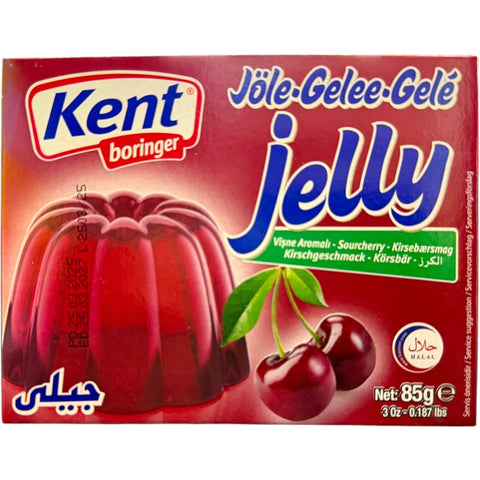 Kent Boringer Jelly Sour Cherry product packaging and contents, showcasing the delicious flavor and quality of this cherry jelly.