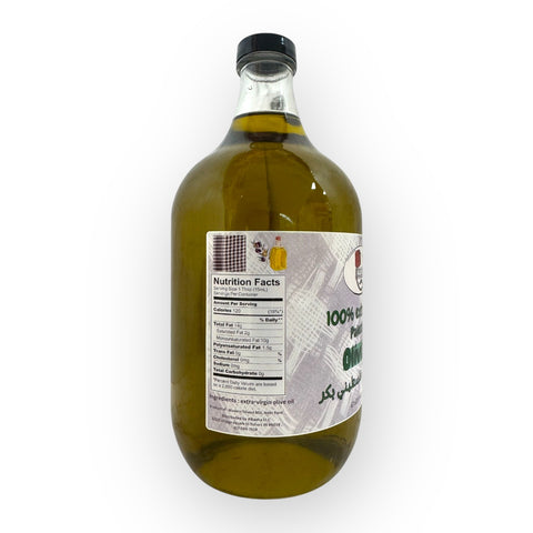 Palestinian Extra Virgin Olive Oil 500ML in kitchen setting, emphasizing its role as premium quality olive oil for culinary versatility.
