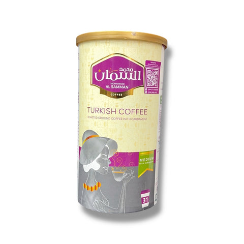 TURKISH COFFEE ROASTED GROUND COFFEE WITH CARDAMOM-500g package showcasing Turkish coffee ground infused with cardamom.