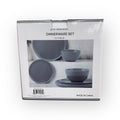 Versatile DINNERWARE SET grey stoneware - 12 PIECE - featuring plates, bowls, and serving pieces for everyday use.