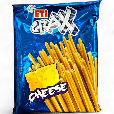 ETI CRAX CHEESE STICK 123G product packaging showcasing the delicious cheese sticks available at ALBASHA Store.