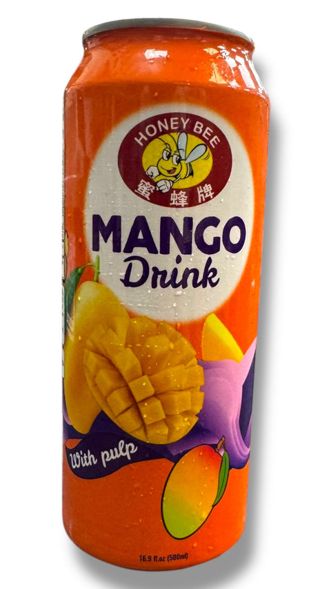 Honey Bee MANGO Drink With pulp, a refreshing mango drink with pulp for a delicious tropical experience.
