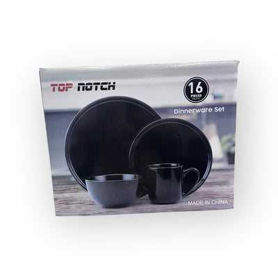 Stylish Black Dinnerware Set - 16 PIECE - featuring elegant designs for modern dining experiences.