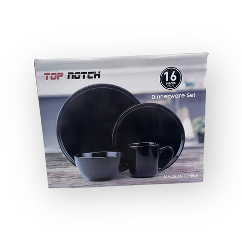 Stylish Black Dinnerware Set - 16 PIECE - featuring elegant designs for modern dining experiences.
