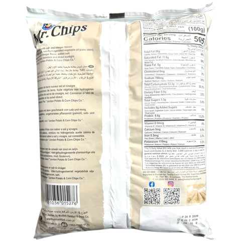Display of Mr. Chips salt vinegar 70g snack highlighting the crunchy texture and irresistible taste.