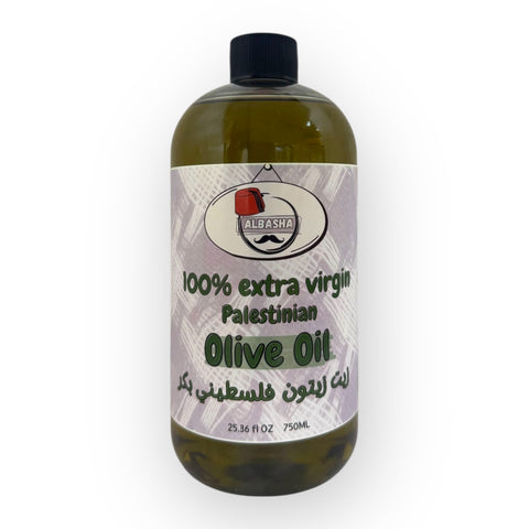 Palestinian Extra Virgin Olive Oil packaging, showcasing its premium quality olive oil harvested from olives in Palestine.