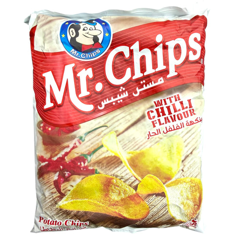 Mr.chips Potato chilli 70g - a pack of spicy potato chips showcasing vibrant packaging.