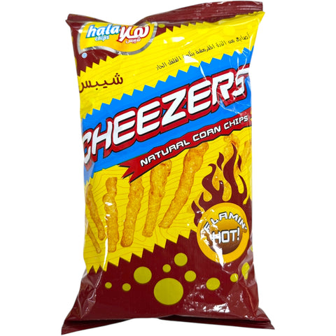 Hala Chips - Cheezers Flaming Hot, a delicious option in cheese flavored snacks.