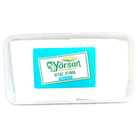 Close-up view of Yorsan Half Fat White Cheese 750g, highlighting its texture and creaminess.