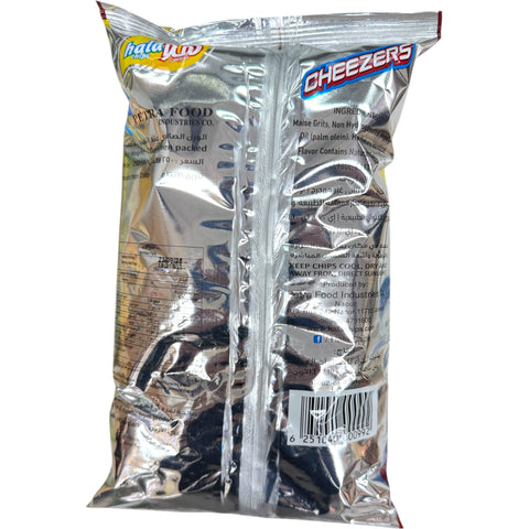 Hala Chips - Cheezers Flaming Hot packaging, perfect for cheese flavored snacks lovers.