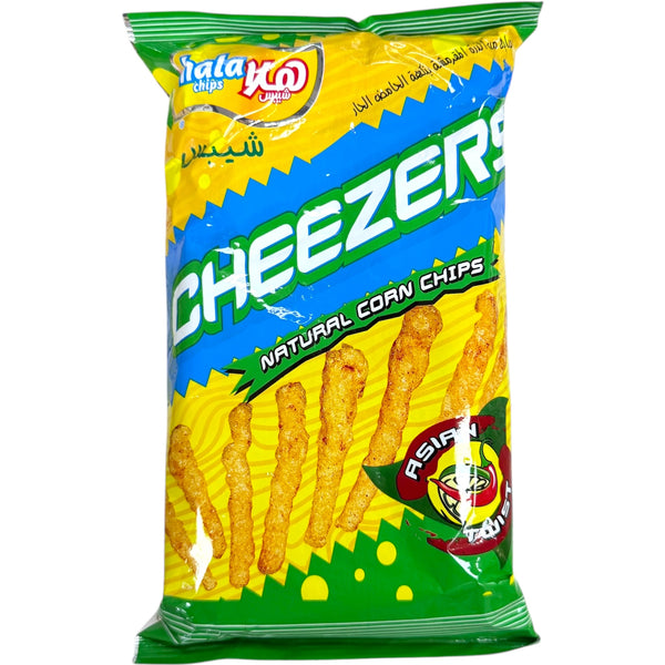 Hala Chips Cheezers Snacks - Asian Twist flavor packaging showcasing the deliciousness of this snack by ALBASHA Store.