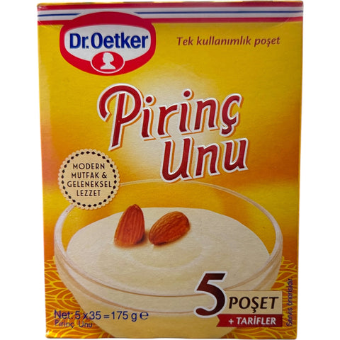 Dr. Oetker Pirinç Unu (Rice Flour) product packaging showcasing high-quality rice flour for cooking and baking.