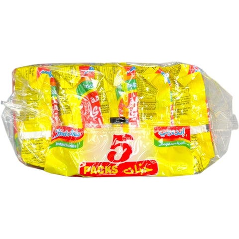 Indomie Chicken Curry Flavour – 5 Packs displayed with ingredients, highlighting the authentic curry flavor.