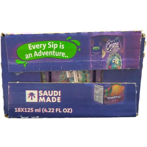 Close-up of Original Mixed Fruit Drink – 18 x 125ml with vibrant fruit visuals.