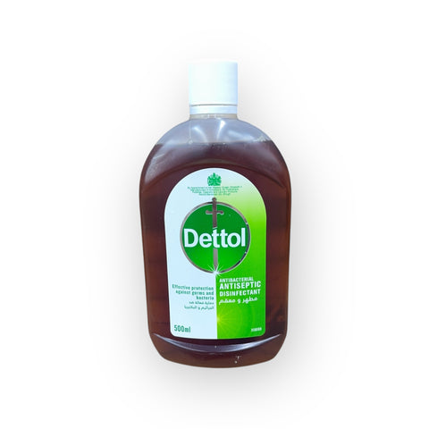 Bottle of 12 Dettol Original Antiseptic Disinfectant Liquid - 12 X 500ml Bulk, ideal for disinfecting surfaces and sanitizing hands.