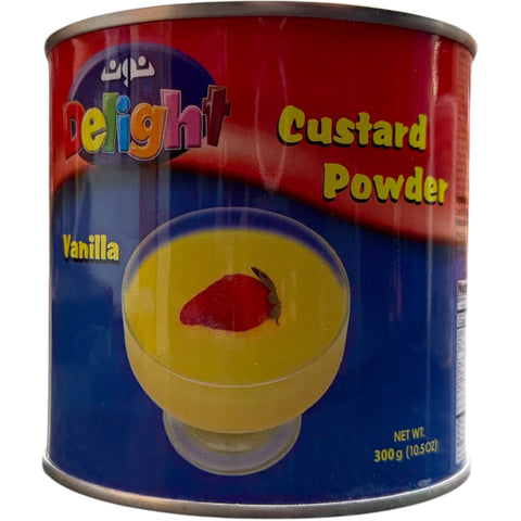 Delight Custard Powder Vanilla from one of the best custard powder brands, perfect for making delicious desserts.