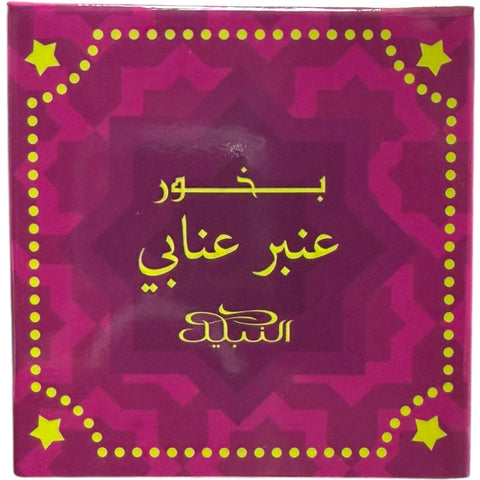 Product image of ambe einabi bakhoor showcasing its unique packaging and design by ALBASHA Store.
