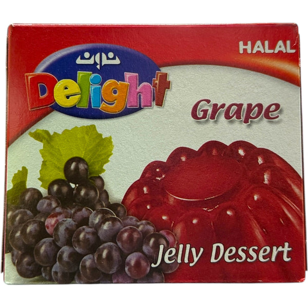 Delight Jelly Grape packaging showcasing the delicious grape flavor and vibrant colors.