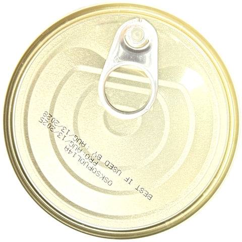 Ingredients list and nutrition facts of Yafa Solid Light Tuna in Olive Oil – 142g illustrating healthy omega-3 fatty acids and eco-friendly sourcing.