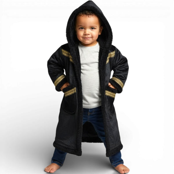 Kids Hooded Fur Coat – 2-3y old in soft fur material for warmth and comfort.