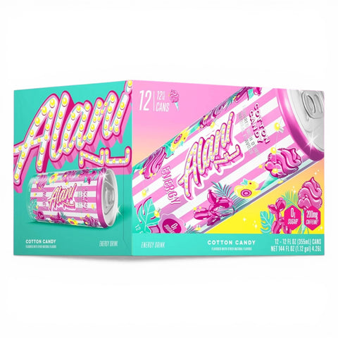 Alani Energy Cotton Candy flavor, a refreshing sugar free energy beverage by Alani Nu, ideal for a guilt-free energy boost.