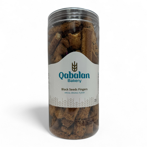 Close-up view of Qabalan Fingers Sticks Baraka Seed 450 G, highlighting its natural ingredients.