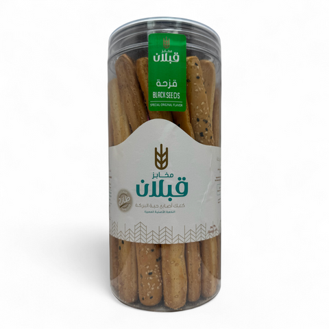 Qabalan Breadstick Baraka Seed 350 G package showcasing its nutritional value and ingredients.