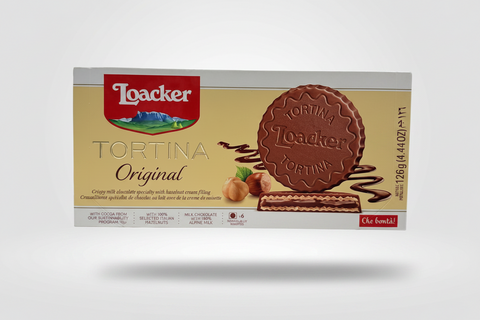 Loacker Tortina Original 126g - Italian Hazelnut Cream Wafer Cookies